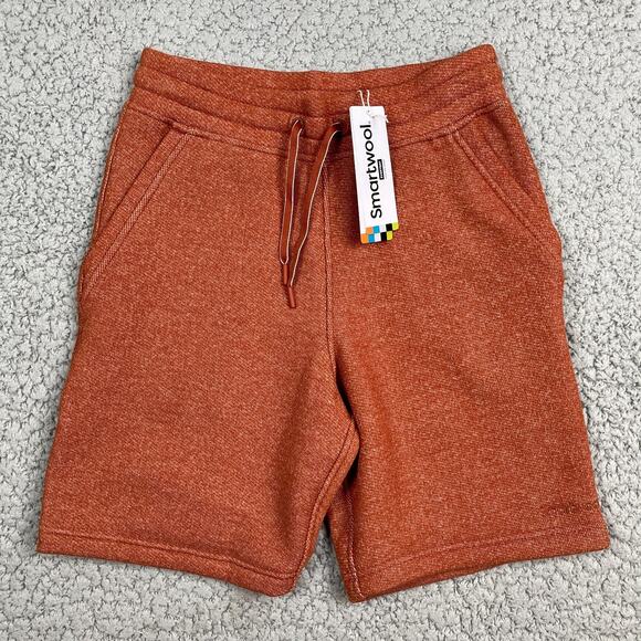 Smartwool Recycled Terry Shorts Picante Orange XS Womens Drawstring $95 - Picture 1 of 9